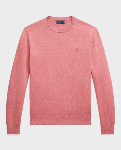 Różowy sweter z logo
