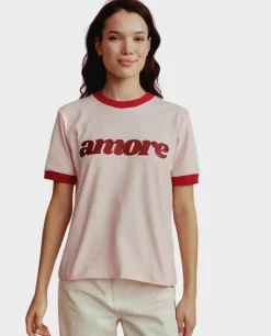 Różowy t-shirt Amore
