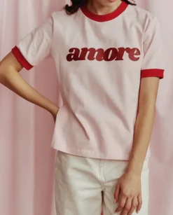 Różowy t-shirt Amore
