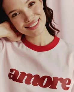 Różowy t-shirt Amore