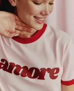 Różowy t-shirt Amore