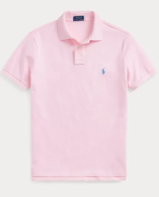 Różowy t-shirt polo Classic Fit