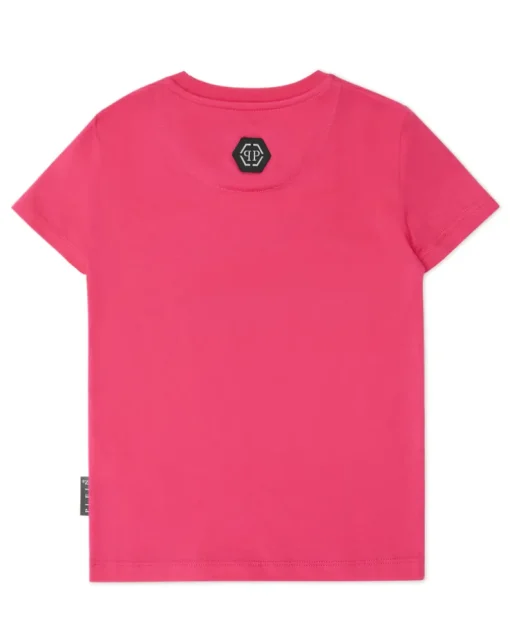 Różowy T-shirt z aplikacją