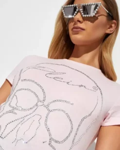 Różowy t-shirt z czaszką Sexy Pure