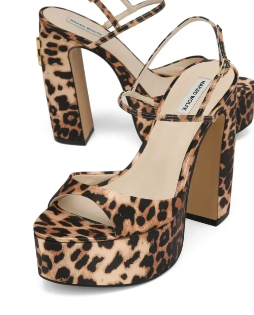 Sandały na słupku Fire Leopard