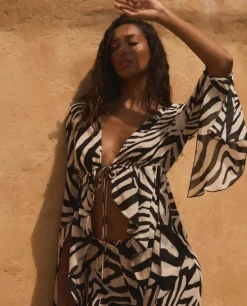 Spodnie z printem Amal Zebra