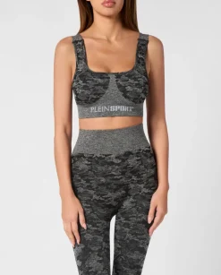 Sportowy top moro z logo