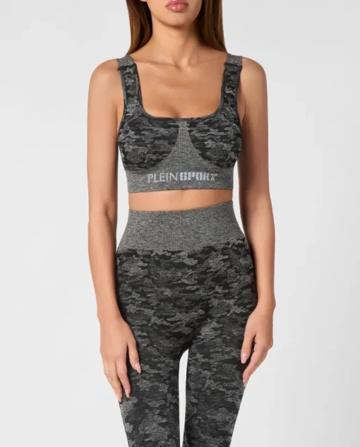 Sportowy top moro z logo