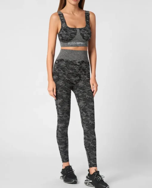 Sportowy top moro z logo