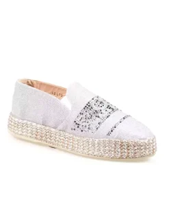 Srebrne espadryle z cyrkoniami