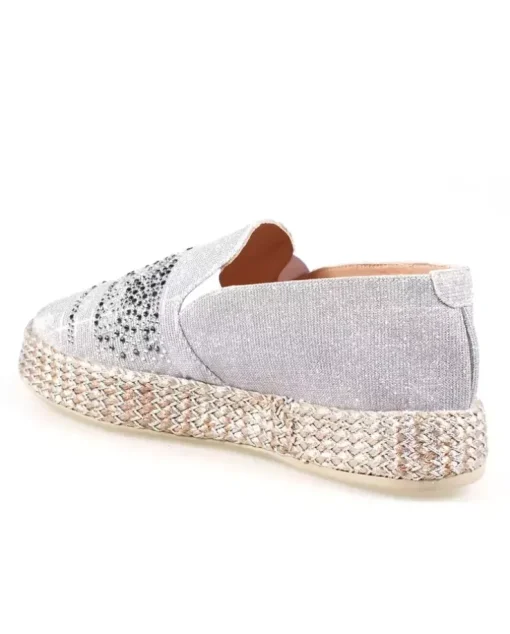 Srebrne espadryle z cyrkoniami