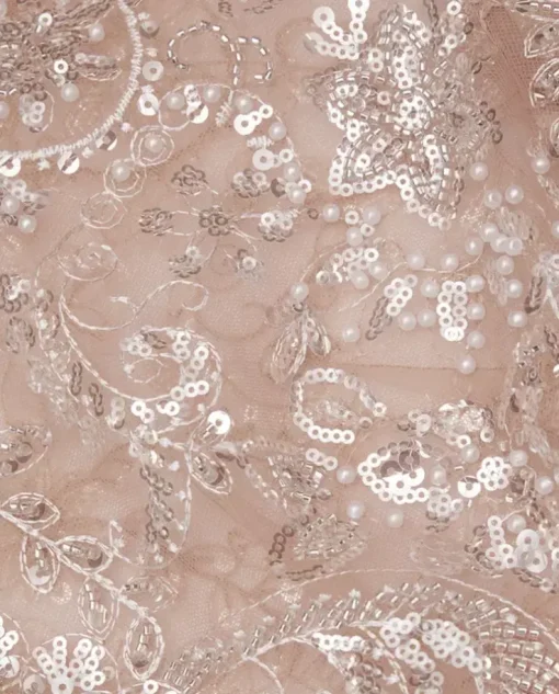 Srebrny top z cekinami we wzór paisley