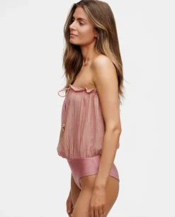 Strój kąpielowy z jedwabną górą Blush