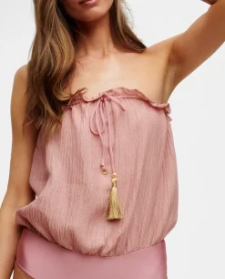 Strój kąpielowy z jedwabną górą Blush