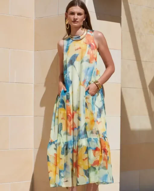 Sukienka maxi w kwiatowy print Faenza