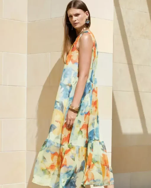 Sukienka maxi w kwiatowy print Faenza
