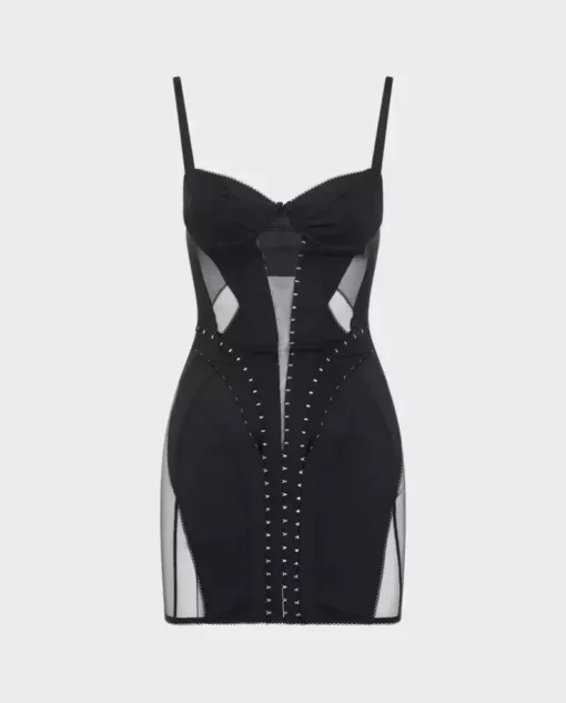 Sukienka mini z transparentnymi wstawkami