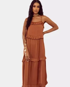 Sukienka z falbankami Terracotta Dream