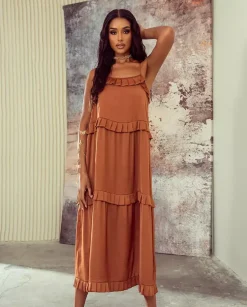 Sukienka z falbankami Terracotta Dream