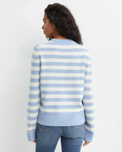 Sweter w paski z kotami