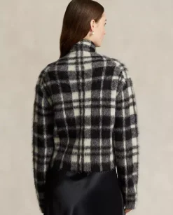 Sweter z golfem w kratkę