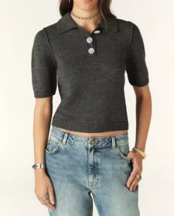 Sweterkowa bluzka polo