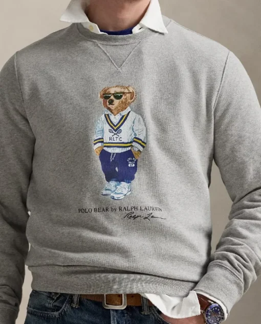 Szara bluza z grafiką Polo Bear