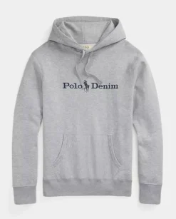 Szara bluza z kapturem i logo