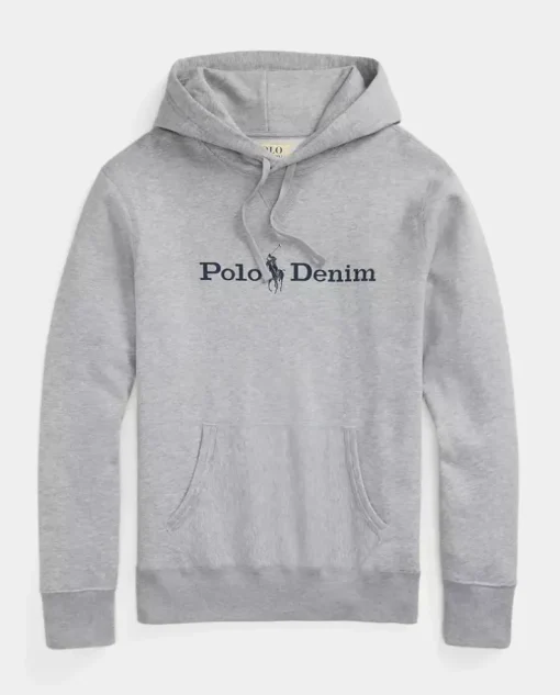 Szara bluza z kapturem i logo