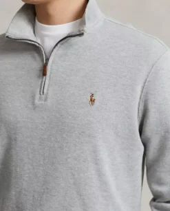 Szara bluza z suwakiem i logo