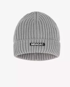 Szara czapka z wełny merino