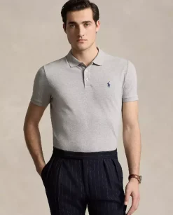 Szara koszulka polo Custom Slim Fit