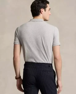 Szara koszulka polo Custom Slim Fit