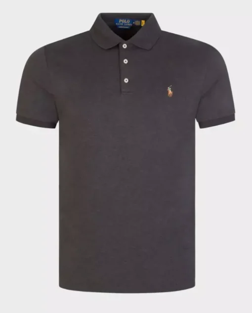 Szara koszulka polo Custom Slim Fit