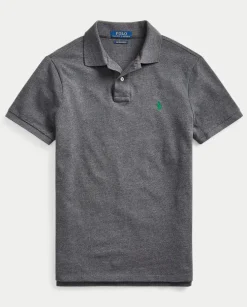 Szara koszulka Polo Custom Slim Fit Mesh