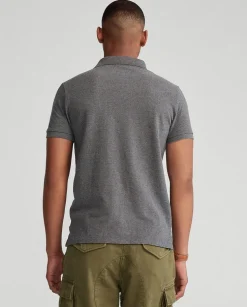 Szara koszulka Polo Custom Slim Fit Mesh