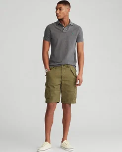 Szara koszulka Polo Custom Slim Fit Mesh