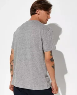 Szara koszulka z haftowanym logo Classic Fit