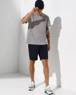 Szara koszulka z haftowanym logo Classic Fit