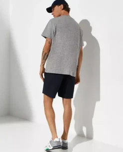 Szara koszulka z haftowanym logo Classic Fit