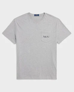 Szara koszulka z logo Custom Slim Fit