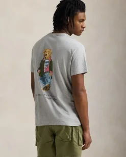 Szara koszulka z logo Custom Slim Fit