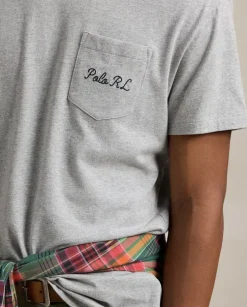 Szara koszulka z logo Custom Slim Fit