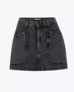 Szara spódnica jeansowa mini