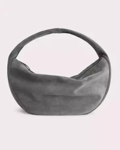 Szara zamszowa torebka Maxi Cush