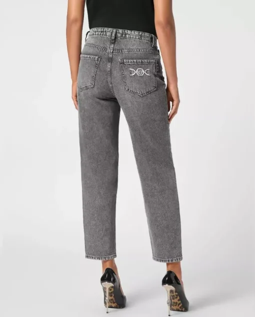 Szare jeansy Mom Fit