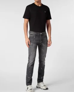 Szare jeansy Super Fit