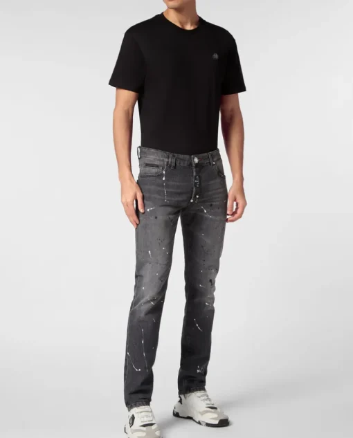 Szare jeansy Super Fit
