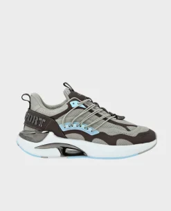 Szare sneakersy na wysokiej podeszwie
