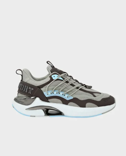 Szare sneakersy na wysokiej podeszwie